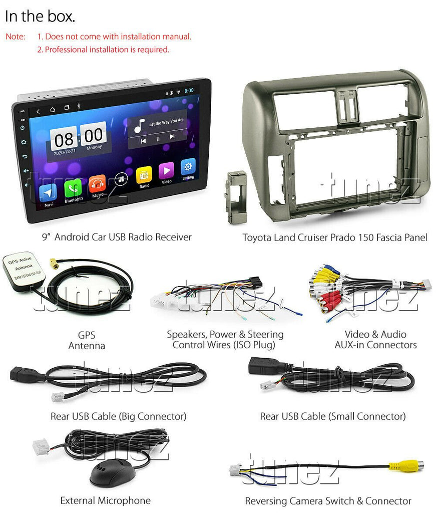9" Android Car Player MP3 For Toyota Land Cruiser Prado J150 Stereo Radio GPS