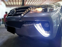 DRL Daytime Running Light LED Toyota Fortuner 2015 2016 2017 Fog Lamp Indicator