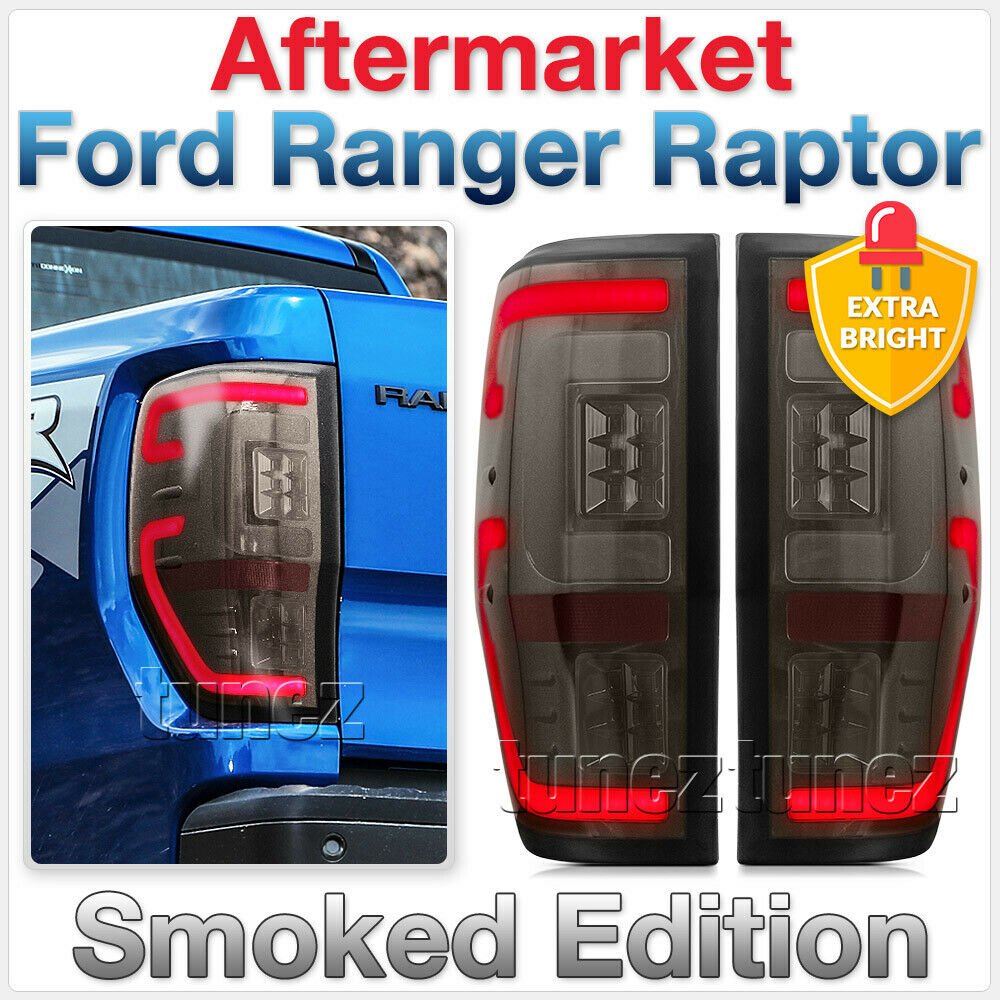 NEW Smoked LED Tail Rear Lamp Lights For Ford Ranger Raptor 2018 2019 ...