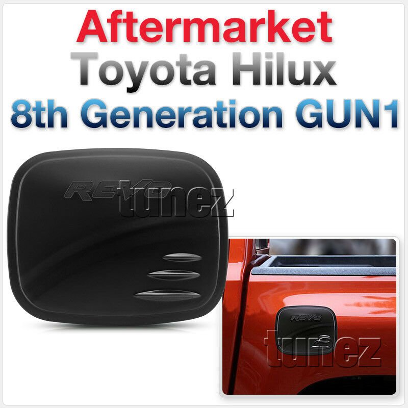 Matte Matt Black Fuel Petrol Gas Tank Door Cover For Toyota Hilux TRD GUN1