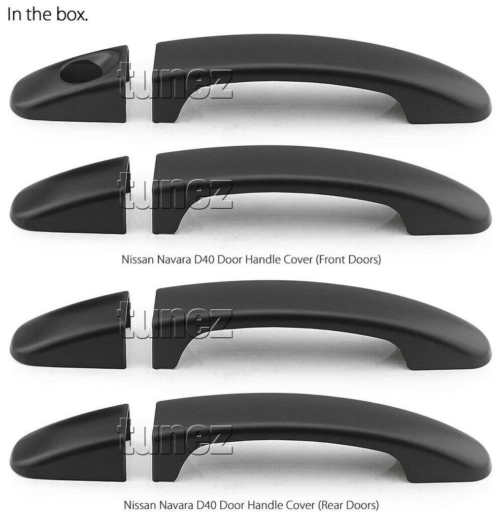 Matt Black Remote Key Door Handle Cover Guard For Nissan Navara D40 2005-2015