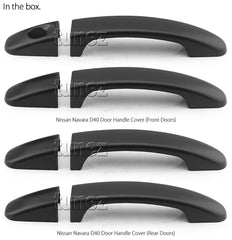Matt Black Remote Key Door Handle Cover Guard For Nissan Navara D40 2005-2015