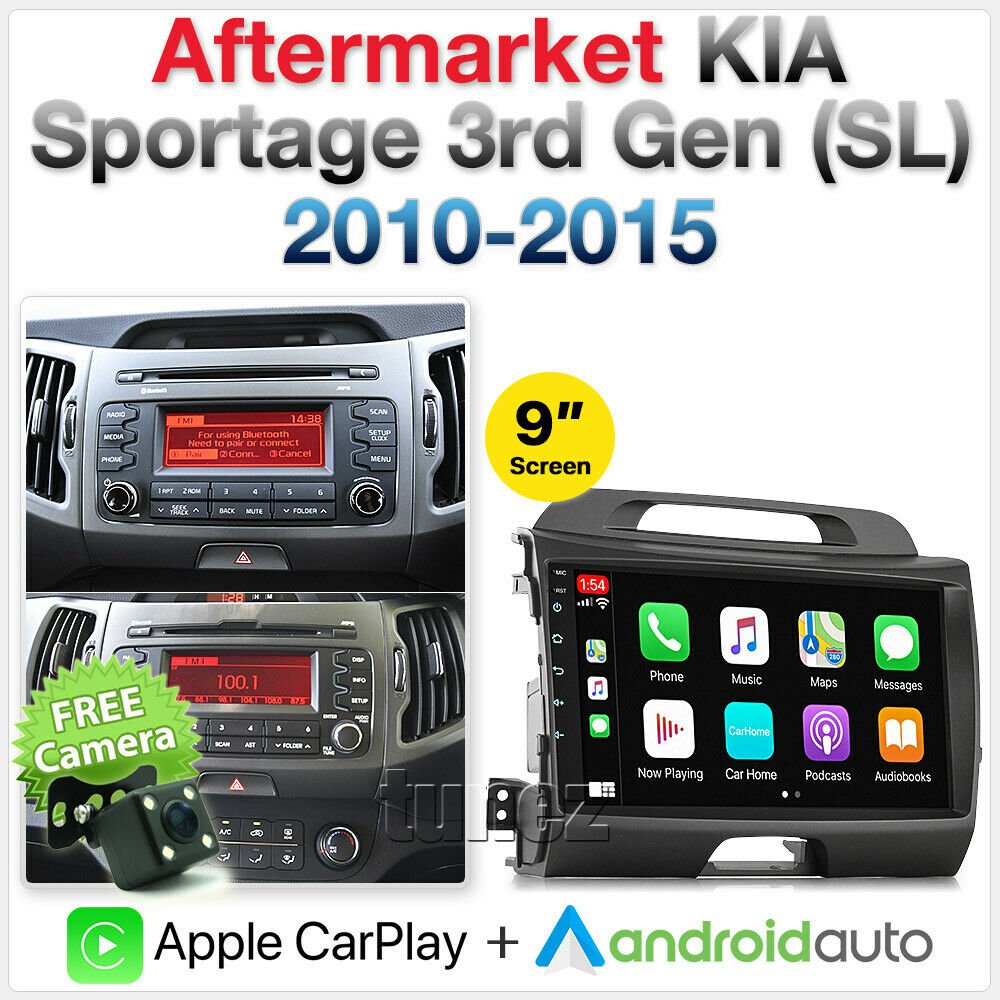 Apple CarPlay Android Auto Kia Sportage SL 2010-2015 Radio Stereo MP3 Fascia