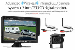 7" Monitor 4PIN CCD 24V Reversing Camera Digital Wireless Receiver Transmitter