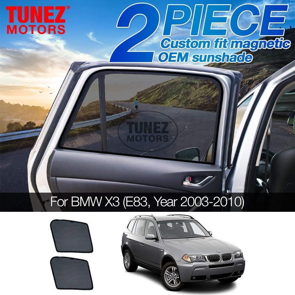 Sunshades - Custom Side Window Sunshades Magnetic Sun Shade Rear Door Side Visor Car Compatible with BMW X3 E83 Year 2003-2010