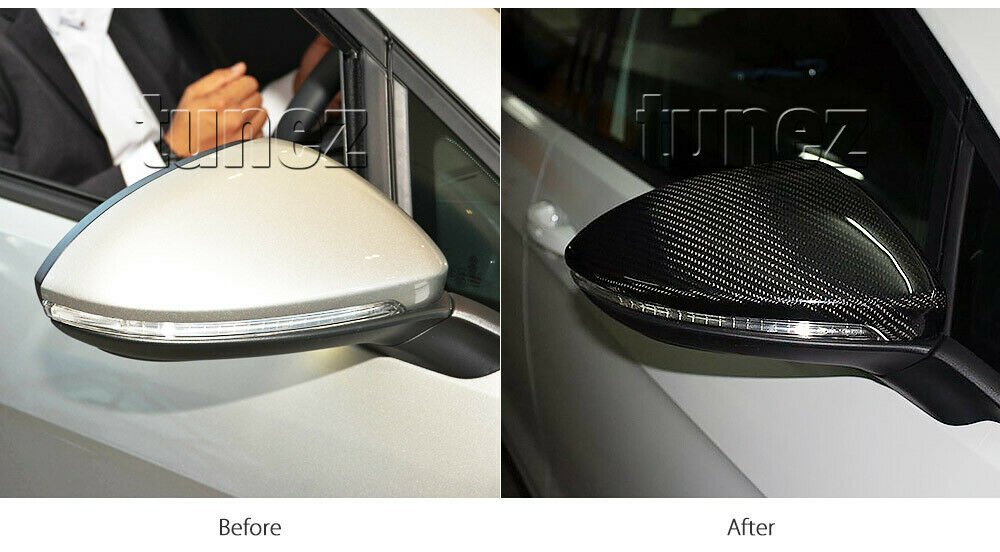 Real Carbon Fiber Side Mirror Cover Car Black For Volkswagen Golf 7 MK7