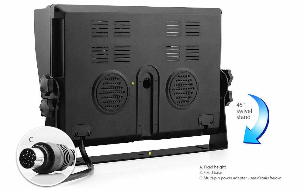 9" Rearview Monitor Caravan 2 Reversing 24V 12V Camera 4PIN System Kit CCD Truck