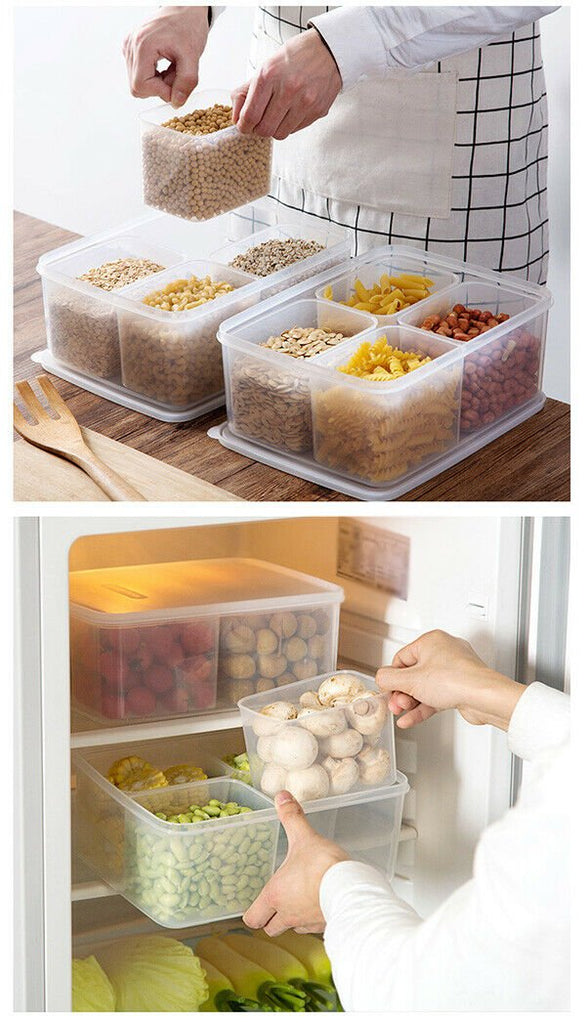 Food Fruit Ingredients Reusable Storage Box Transparent Container Kitchen Lids