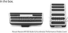Non Slip Performance Foot Pedal Pads Auto Aluminum Pedal Covers Fit for Nissan Navara NP300 (D23, Year 2015-Present), DX RX ST ST-X