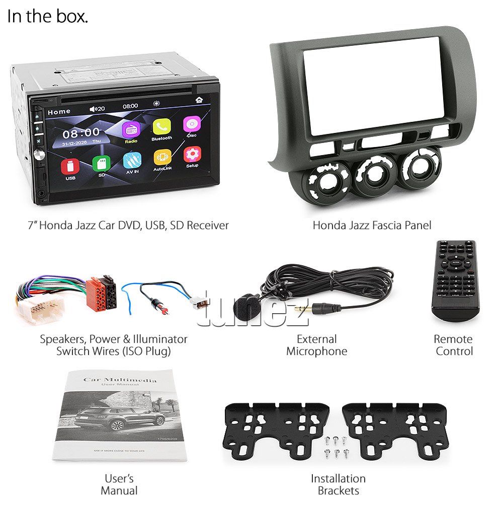 Car DVD MP3 Player For Honda Jazz Fit GD Stereo Radio CD MP4 USB Fascia Kit ISO