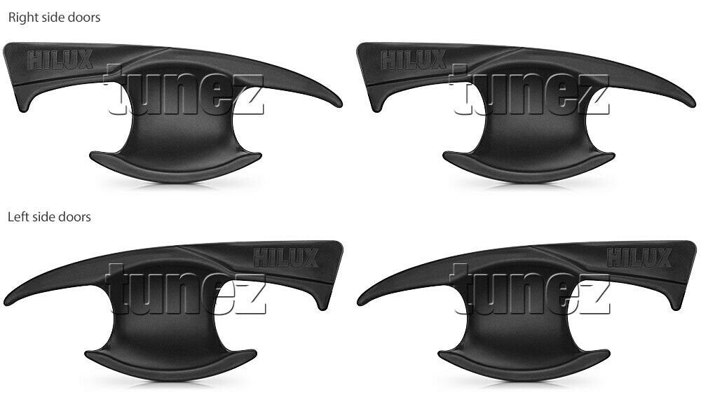 4x Door Handle Cup Guard Cover Matt Black For Toyota Hilux 2017 2018 2019 GUN1