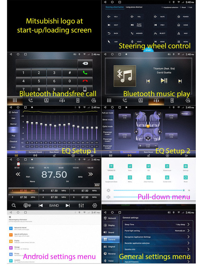 Apple CarPlay Android Auto MP3 GPS Mitsubishi Outlander 2007-2010 Stereo Radio