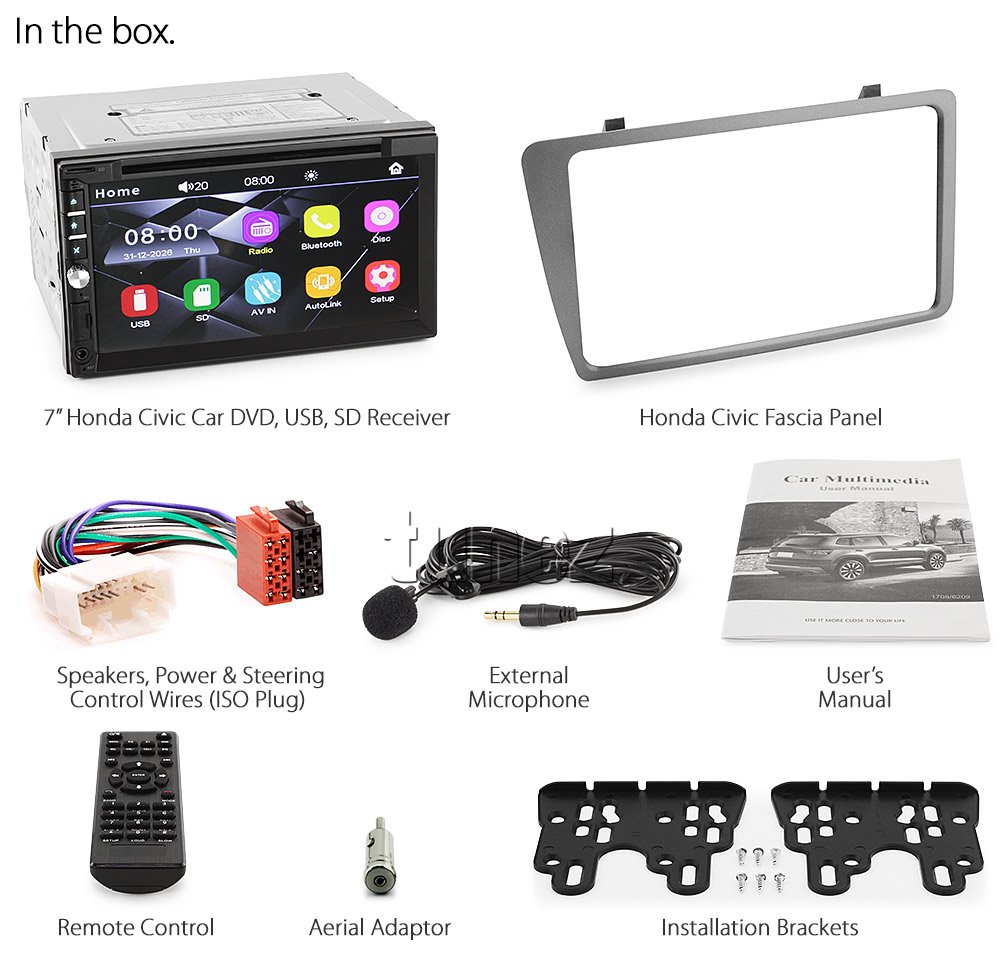 Car DVD MP3 Player Honda Civic EP2 EP3 EP4 Fascia Kit USB CD Radio Stereo ISO