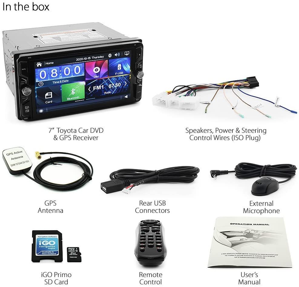 7" Car DVD Player GPS for Toyota Landcruiser Prado Hilux Stereo Head Unit iGO