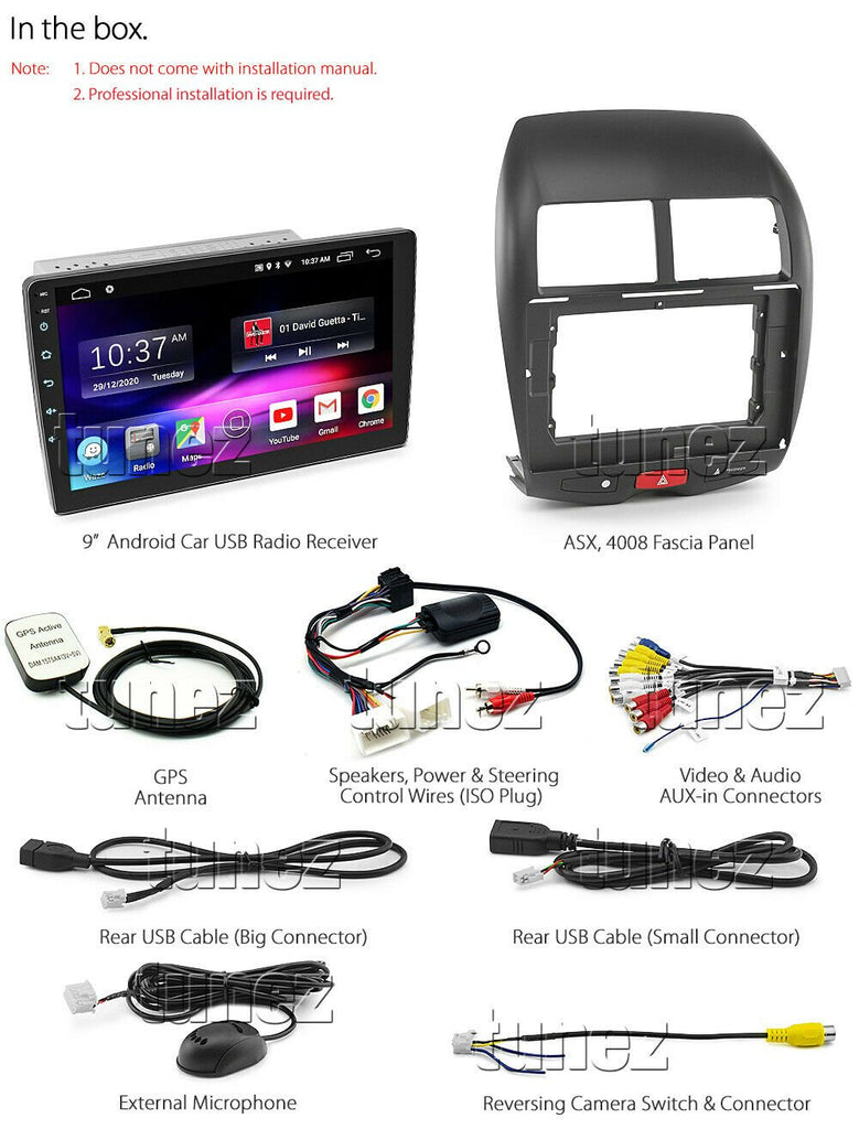 10" Android Car MP3 Player For Mitsubishi ASX 2012 2013 Rockford Radio Fascia