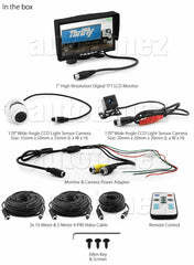 Caravan Two Infrared IR Camera 4PIN System 7" Monitor 12V/24V Reversing CCD