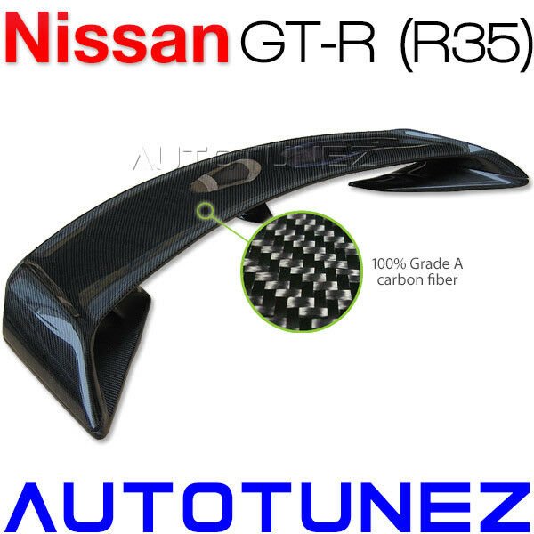 Carbon Fiber Rear Spoiler Wing For Nissan GT-R R35 Skyline Spec-V GTR ...