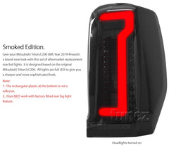 NEW Smoke Full LED Tail Lights Lamp Rear For Mitsubishi Triton MR 2020 2021 2022