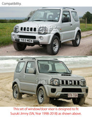 Window Door Visor Weathershield Weather Shield For Suzuki Jimny 1998-2018 SN