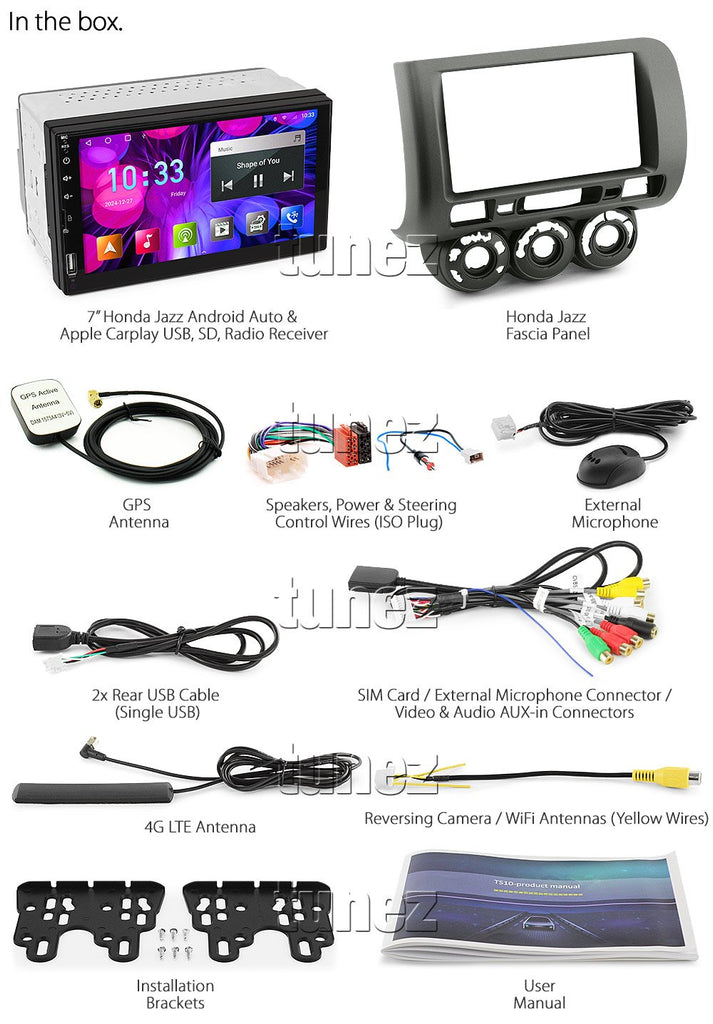 Android Car Radio For Honda Jazz Fit GD Stereo Head Unit MP3 Player Fascia Kit
