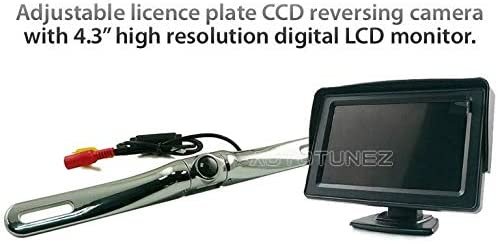 Car CCD Backup Reverse Rear Parking Camera + 4.3" Monitor Reversing Licence View (Polished Chrome)