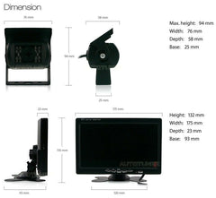 7" Screen Wireless Monitor 12V 24V Reversing Car CCD Camera Caravan Parking