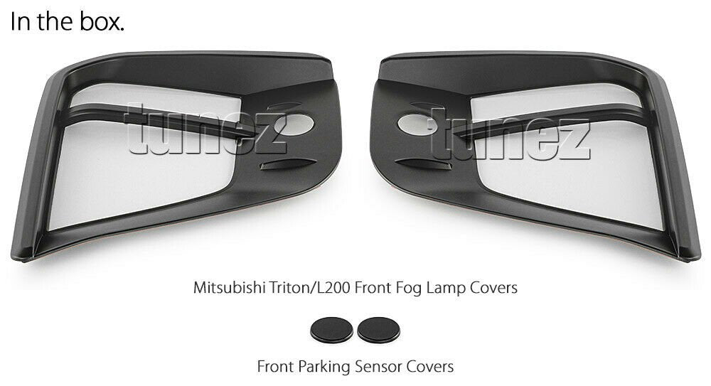 Matte Black Front Fog Light Lamp Cover For Mitsubishi Triton MR 2019 2020 GLX