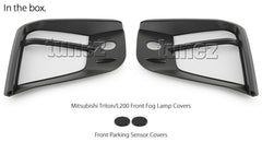 Matte Black Front Fog Light Lamp Cover For Mitsubishi Triton MR 2019 2020 GLX