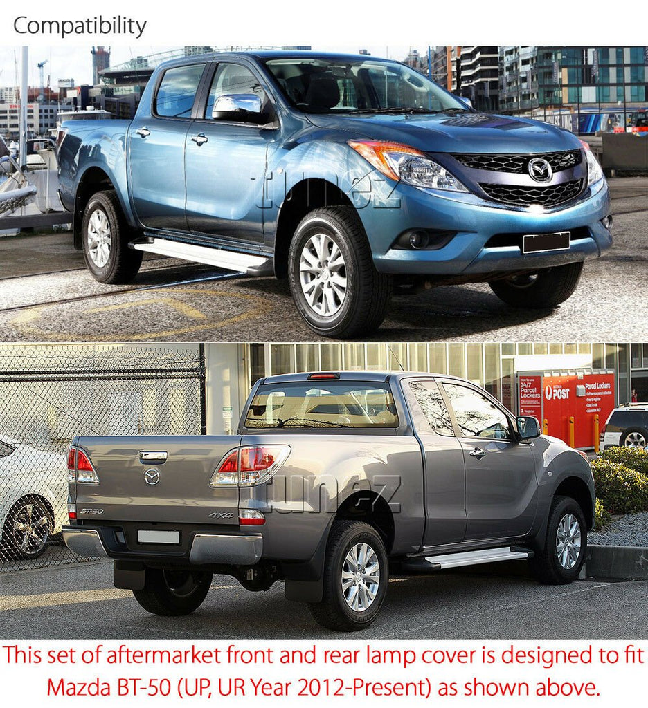 Front Tail Rear Light Lamp Cover Black For Mazda BT-50 UP UR 2012-2019 Ute
