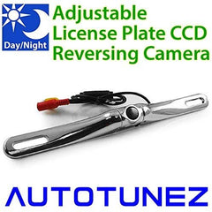 Car Rear License Plate CCD Reverse View Parking Camera Polished Chrome Backup Cameras