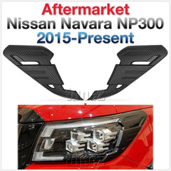 Carbon Print Front Light Lamp Cover For Navara NP300 D23 2019 2020 2021 2022