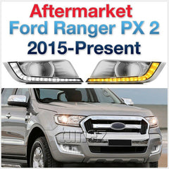 Pair Ford Ranger PX2 Wildtrak 2015-ON White LED DRL Daylight Fog Lamp Indicator