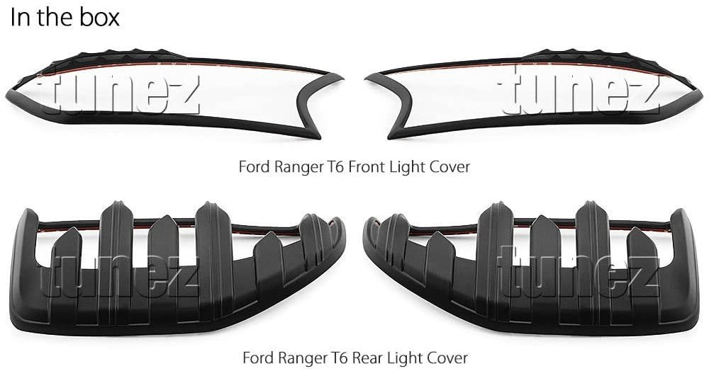 Head Light And Tail Light Guards for Ford Ranger PX2 MK2 T6 2016 2017 Matte Black Front Tail Rear Light Lamp Covers Trims