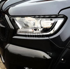 Head Light And Tail Light Guards for Ford Ranger PX2 MK2 T6 2016 2017 Matte Black Front Tail Rear Light Lamp Covers Trims