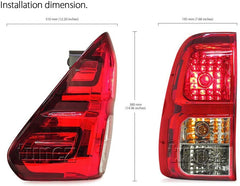 Left Side Tail Rear Lamp Light Replacement For Toyota Hilux 8th Generation (AN120, AN130, GUN1, Year 2015-2021), Workmate SR SR5 Rouge Rugged X