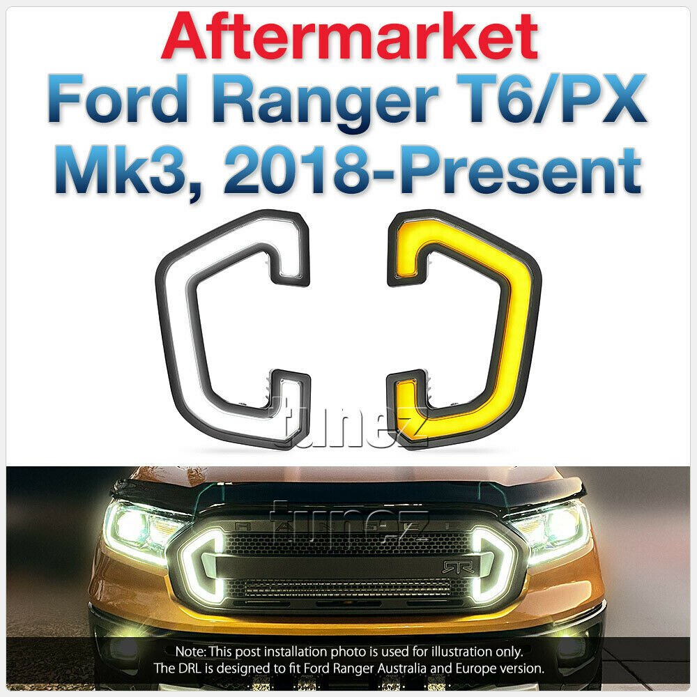 LED Daytime Running Light DRL For Ford Ranger T6 PX MK3 2018-2021 Pair Indicator