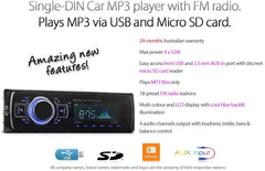 Single 1 DIN Car MP3 Player via USB SD Card FM Radio Head Unit Player Stereo