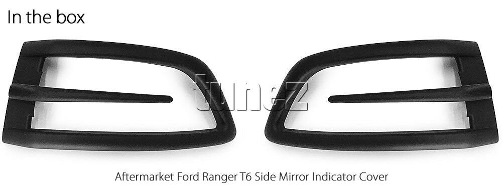 Ford Ranger T6 MK1 MK2 Matte Matt Black Turn Signal Indicator Side Mirror Cover