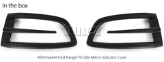 Ford Ranger T6 MK1 MK2 Matte Matt Black Turn Signal Indicator Side Mirror Cover