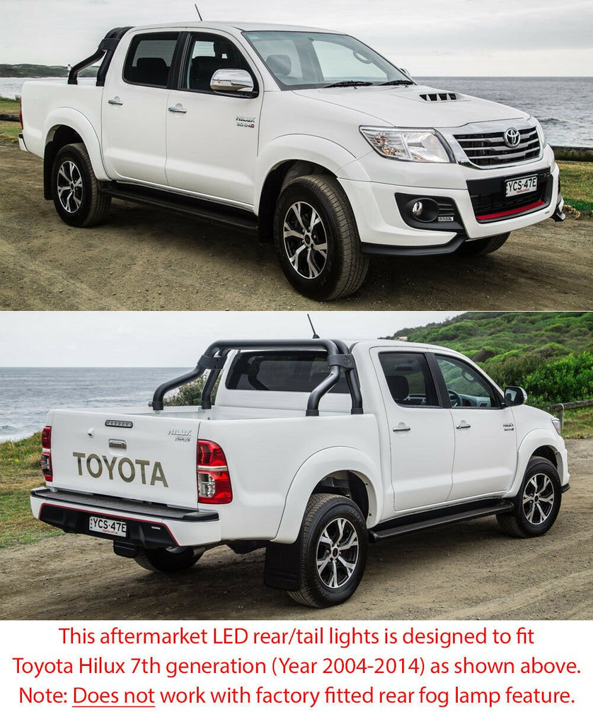 LED Tail Rear Lamp Lights Set Pair For Toyota Hilux KUN 26 SR SR5 Workmate