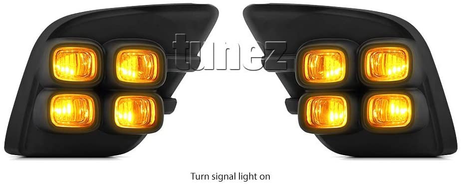 DRL Daytime Running Light Bezel Turn Signal for Toyota Hilux 8th Generation AN120 AN130 New Pair LED Fog Lamp 2-In-1 SR SR5 Workmate 2015-2018
