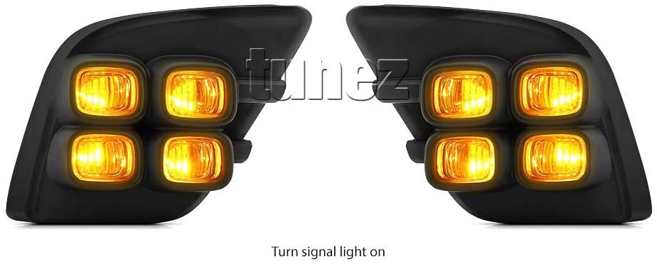 DRL Daytime Running Light Bezel Turn Signal for Toyota Hilux 8th Generation AN120 AN130 New Pair LED Fog Lamp 2-In-1 SR SR5 Workmate 2015-2018