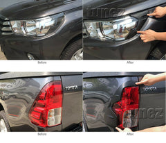 Front Tail Rear Light Lamp Cover For Toyota Hilux 2016 2017 2018 TRD Black
