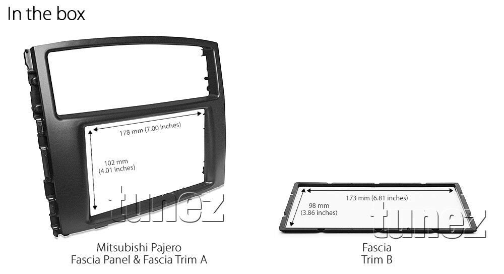 Fascia Facia Kit Trim Panel Double 2-DIN For Mitsubishi Pajero 2006-2015 NS NT