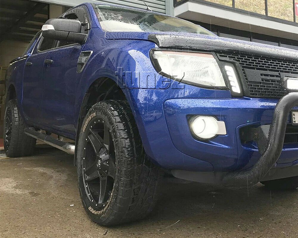 Matte Black Front Tail Rear Light Lamp Cover Ford Ranger T6 Wildtrak 2011-2014