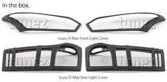 Matt Black Front Tail Rear Light Head Lamp Cover Isuzu D-Max DMax RT85 2017 2018
