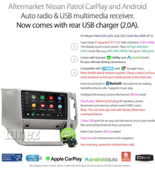 Apple CarPlay Android Auto For Nissan Patrol GU4-GU8 Radio Stereo MP3 MP4 Fascia