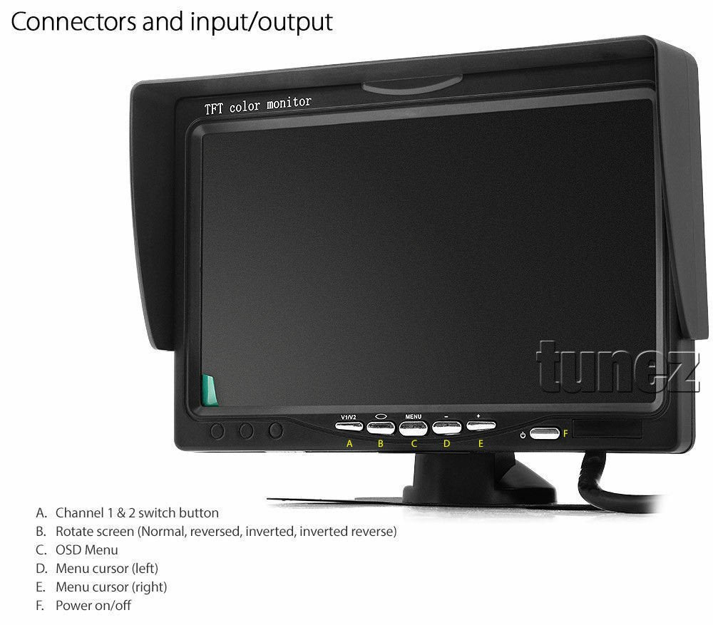 Caravan Two Infrared IR Camera 4PIN System 7" Monitor 12V/24V Reversing CCD