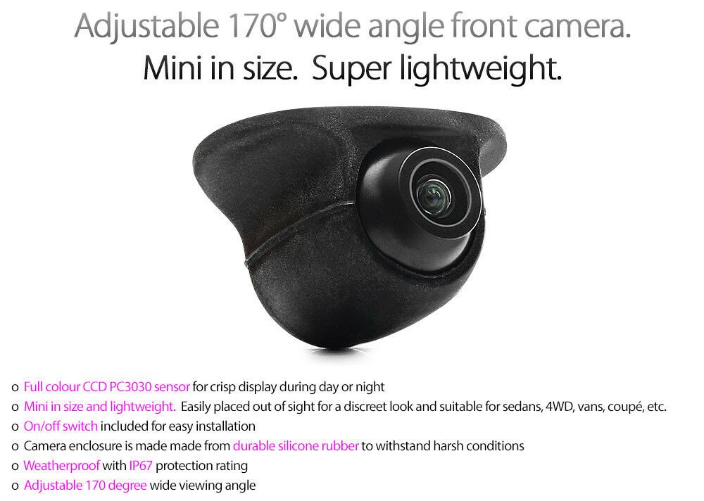 New Car Front Side View Forward Camera Colour Parking Night Mode Mini 170 Degree