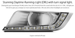 Pair Ford Ranger PX2 Wildtrak 2015-ON White LED DRL Daylight Fog Lamp Indicator